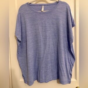 Athleta Heathered Ultra-Violet Dolman Sleeve Scoop Neck Top